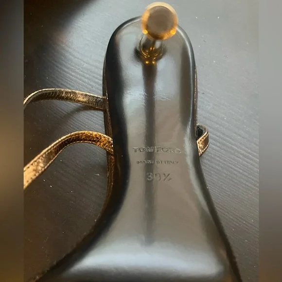 Tom Ford Lock Metallic Stiletto Heels